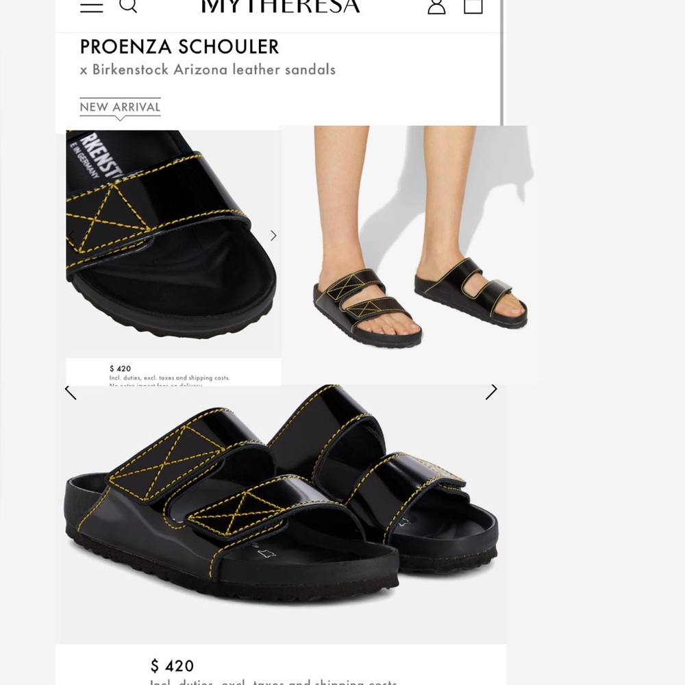 PROENZA SCHOULER
x Birkenstock Arizona leather sandals BNIB 39